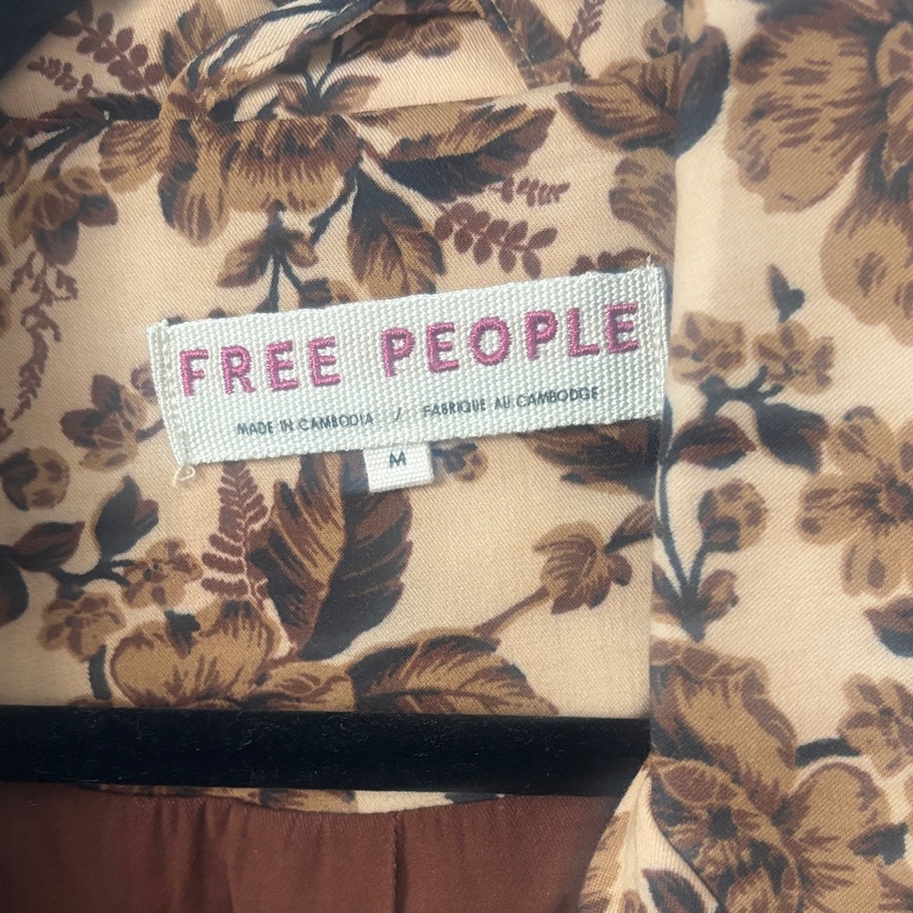 Free People Cali Box Floral Brown Blazer - Picture 2 of 5
